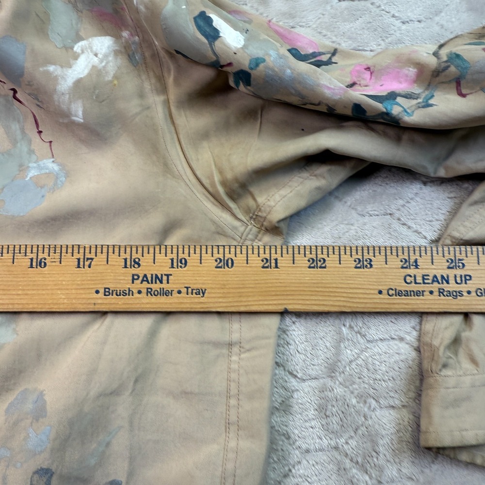 VTG 90s Lanvin Paris Silk Shirt Sz Medium Painted Customized Look - Picture 9 of 15